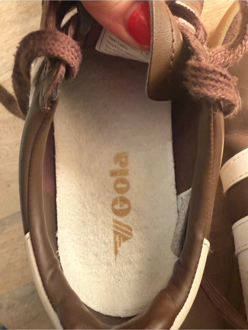 Gola Women’s Torpedo Sneakers Dark Brown/Off White - Picture 10 of 11